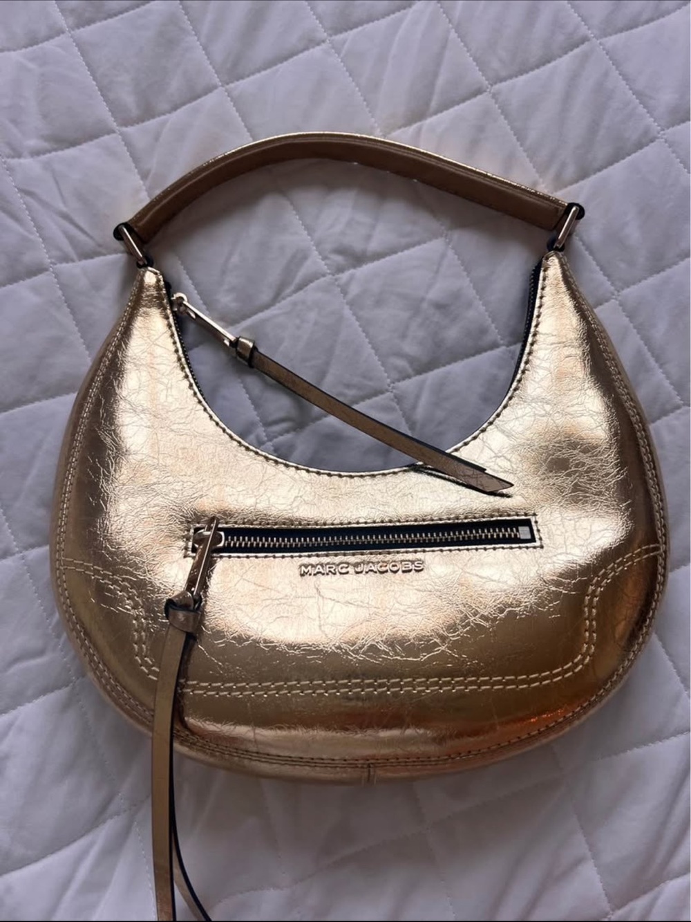 Marc Jacobs Metallic Gold Crescent Shoulder Bag